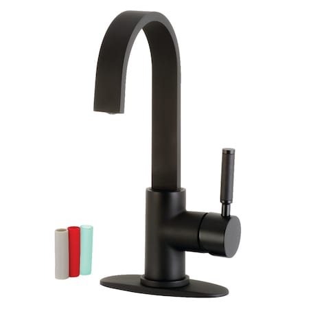 Kingston Brass LS8610DKL Kaiser One-Handle 1-Hole Deck Mounted Bar Faucet, Matte Black LS8610DKL